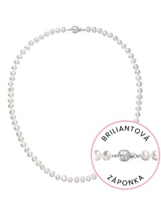 EVOLUTION GROUP Perlový náhrdelník z říčních perel se zapínáním z bílého 14 karátového zlata 822001.1/9266B bílý