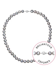 EVOLUTION GROUP Perlový náhrdelník z říčních perel se zapínáním z bílého 14 karátového zlata 822028.3/9266B grey