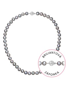 EVOLUTION GROUP Perlový náhrdelník z říčních perel se zapínáním z bílého 14 karátového zlata 822028.3/9270B grey