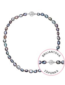 EVOLUTION GROUP Perlový náhrdelník z říčních perel se zapínáním z bílého 14 karátového zlata 822027.3/9270B peacock