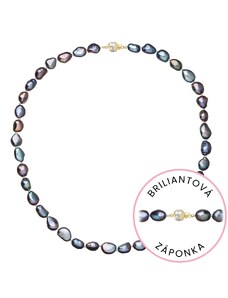 EVOLUTION GROUP Perlový náhrdelník z říčních perel se zapínáním ze 14 karátového zlata 922027.3/9266A peacock