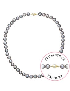 EVOLUTION GROUP Perlový náhrdelník z říčních perel se zapínáním ze 14 karátového zlata 922028.3/9266A grey