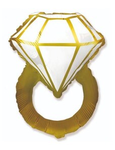 FLEXMETAL Balón foliový svatební prsten - prstýnek zlatý 80 cm - Rozlučka se svobodou
