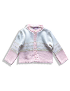 Dizzy Daisy Kojenecký svetr pro miminka růžovo bílý