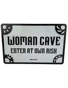 OXFORD-ACI Plechová cedule Woman cave enter at own risk 30 x 20 cm