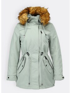 MODOVO Dámská zimní bunda s kapucí světle zelená