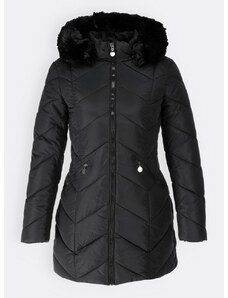 MODOVO Dámská prošívaná zimní bunda s kapucí černá