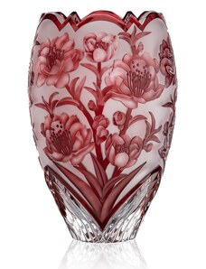 Bohemia Crystal Ručně broušená váza Sakura Rubín 300mm