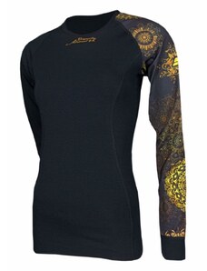 Suspect Animal Dámské funkční triko dlouhý rukáv GOLDEN EYE černá Bamboo Thermo - Žlutá / XL
