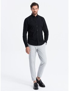 Ombre Clothing Pánská košile Oxford REGULAR - černá V3 OM-SHOS-0114
