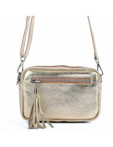 Luxusní italská kabelka z pravé kůže VERA "Goldena" 15x19cm