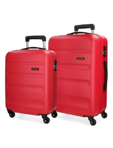 JOUMMABAGS Sada cestovních kufrů ABS Roll Road Flex red 65cm/55 cm