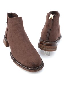 Marjin Women's Casual Boots & Booties With Zipper At The Back Efren Brown.