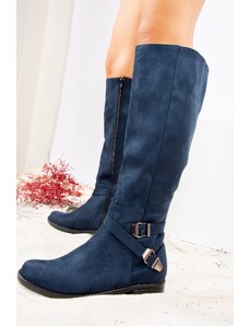 Fox Shoes Navy Blue Suede Women's Boots
