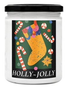 Designová handmade svíčka HOLLY JOLLY s vůní perníkového koření 220ml Soaphoria