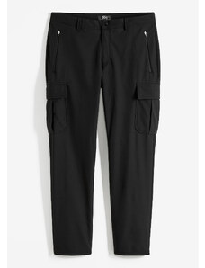 bonprix Softshellové outdoor kalhoty se strečovým podílem, včetně pásku, Regular Fit Černá