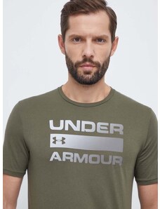 Tričko Under Armour zelená barva, s potiskem, 1329582