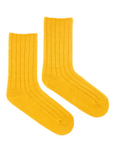 Fusakle Vlněné ponožky Vlnáč rebro hořčičný
