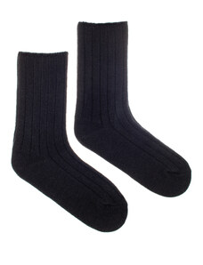 Fusakle Vlněné ponožky Vlnáč rebro černé
