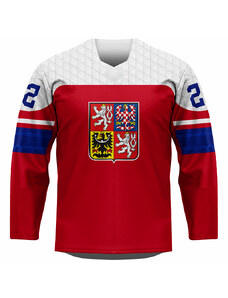 3B FAN hokejový dres CZECH – pánský, červený se jménem a číslem