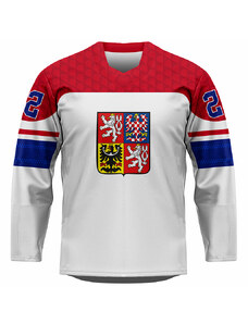 3B FAN hokejový dres CZECH – pánský, bílý se jménem a číslem