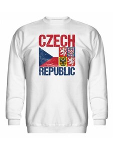 3B Mikina CZECH REPUBLIC vlajka a znak – pánská, bílá