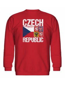 3B Mikina CZECH REPUBLIC vlajka a znak – pánská, červená