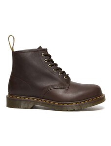 Kožené kotníkové boty Dr. Martens 101 dámské, hnědá barva, na plochém podpatku, DM27761201