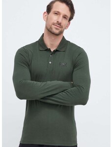 Tričko s dlouhým rukávem EA7 Emporio Armani zelená barva