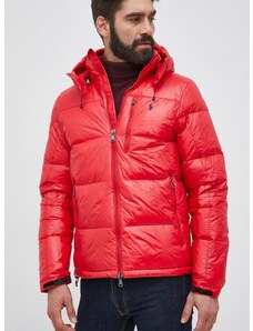 Péřová bunda Polo Ralph Lauren pánská, červená barva, zimní