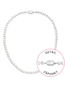 EVOLUTION GROUP Perlový náhrdelník z říčních perel se zapínáním z bílého 14 karátového zlata 822001.1/9269B bílý