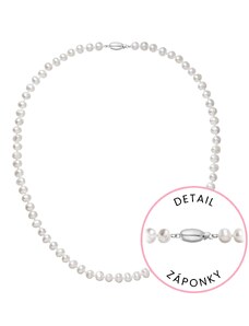 EVOLUTION GROUP Perlový náhrdelník z říčních perel se zapínáním z bílého 14 karátového zlata 822001.1/9271B bílý