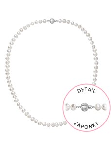 EVOLUTION GROUP Perlový náhrdelník z říčních perel se zapínáním z bílého 14 karátového zlata 822001.1/9272B bílý