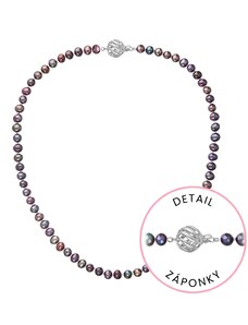 EVOLUTION GROUP Perlový náhrdelník z říčních perel se zapínáním z bílého 14 karátového zlata 822001.3/9264B dk.peacock