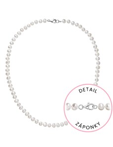 EVOLUTION GROUP Perlový náhrdelník z říčních perel se zapínáním z bílého 14 karátového zlata 822001.1/9260B bílý