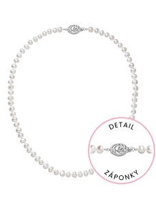 EVOLUTION GROUP Perlový náhrdelník z říčních perel se zapínáním z bílého 14 karátového zlata 822001.1/9265B bílý