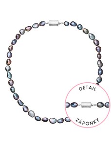 EVOLUTION GROUP Perlový náhrdelník z říčních perel se zapínáním z bílého 14 karátového zlata 822027.3/9267B peacock