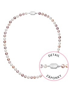 EVOLUTION GROUP Perlový náhrdelník z říčních perel se zapínáním z bílého 14 karátového zlata 822004.3/9269B multi