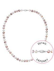 EVOLUTION GROUP Perlový náhrdelník z říčních perel se zapínáním z bílého 14 karátového zlata 822004.3/9271B multi