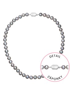 EVOLUTION GROUP Perlový náhrdelník z říčních perel se zapínáním z bílého 14 karátového zlata 822028.3/9269B grey