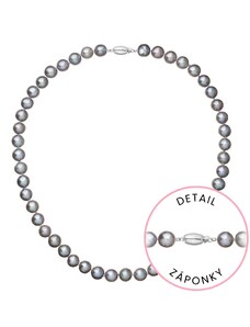 EVOLUTION GROUP Perlový náhrdelník z říčních perel se zapínáním z bílého 14 karátového zlata 822028.3/9271B grey