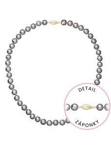 EVOLUTION GROUP Perlový náhrdelník z říčních perel se zapínáním ze 14 karátového zlata 922028.3/9271A grey