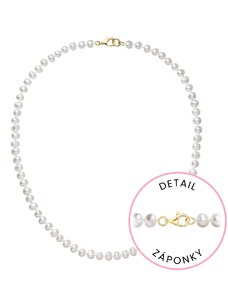EVOLUTION GROUP Perlový náhrdelník z říčních perel se zapínáním ze 14 karátového zlata 922001.1/9260 bílý
