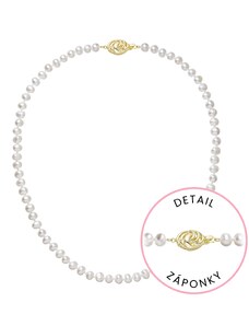 EVOLUTION GROUP Perlový náhrdelník z říčních perel se zapínáním ze 14 karátového zlata 922001.1/9265A bílý