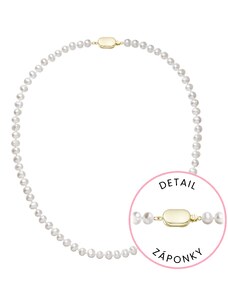 EVOLUTION GROUP Perlový náhrdelník z říčních perel se zapínáním ze 14 karátového zlata 922001.1/9269A bílý