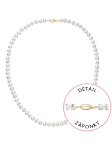 EVOLUTION GROUP Perlový náhrdelník z říčních perel se zapínáním ze 14 karátového zlata 922001.1/9271A bílý