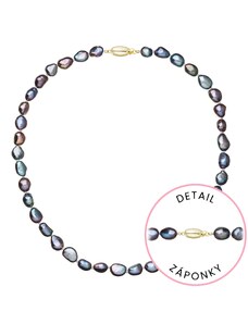 EVOLUTION GROUP Perlový náhrdelník z říčních perel se zapínáním ze 14 karátového zlata 922027.3/9271A peacock