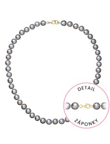 EVOLUTION GROUP Perlový náhrdelník z říčních perel se zapínáním ze 14 karátového zlata 922028.3/9260 grey
