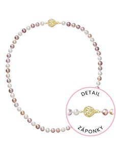 EVOLUTION GROUP Perlový náhrdelník z říčních perel se zapínáním ze 14 karátového zlata 922004.3/9264A multi
