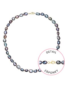 EVOLUTION GROUP Perlový náhrdelník z říčních perel se zapínáním ze 14 karátového zlata 922027.3/9260 peacock